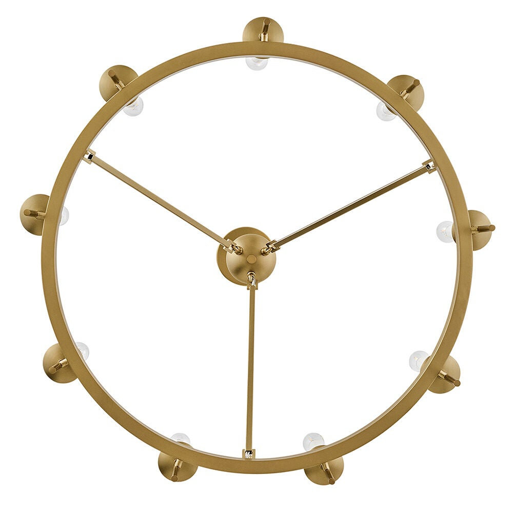 Copley 9-Light Chandelier, Lacquered Brass