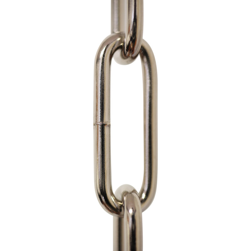 Chaîne de luminaire ovale à maillons ovales (3 pieds), Nickel poli
