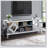 Mirrored TV Stand Mirror Doors with Open Storage