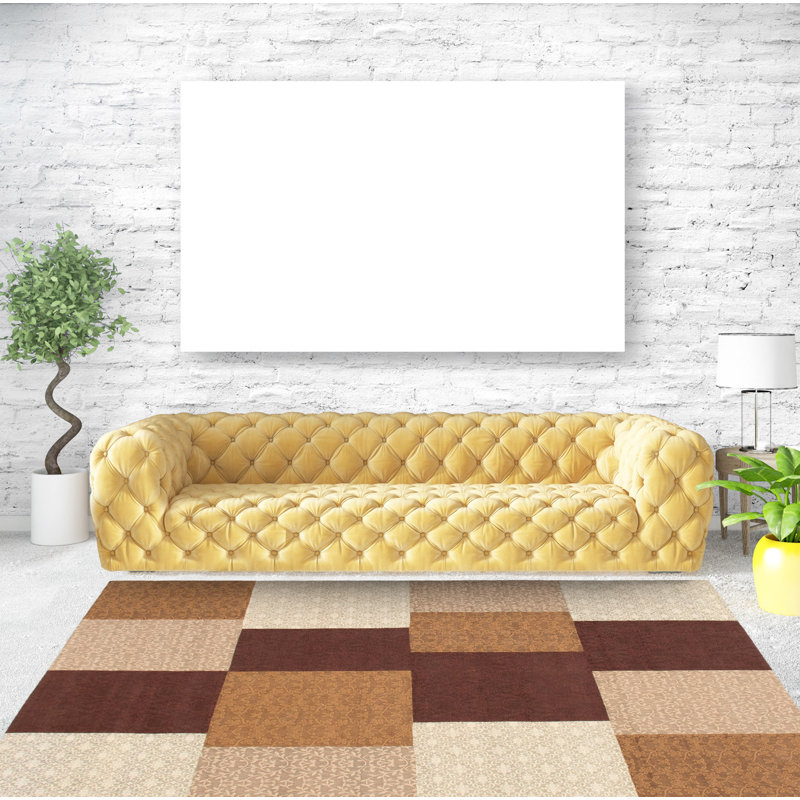 Tapis brun foncé à tissage plat Evajo