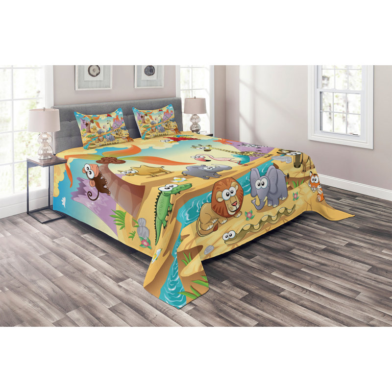 Polyester Coverlet, King Bedspread + 2 Shams