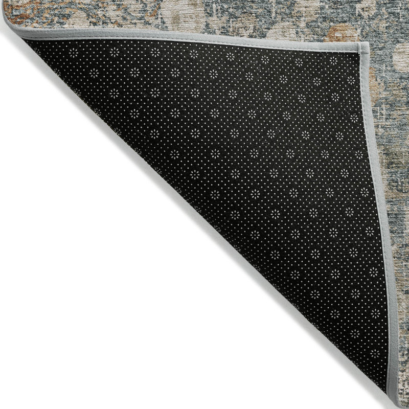 Tapis extérieur lavable abstrait beige et cuivre 5 pi x 8 pi