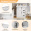 Ensemble de meuble-lavabo à porte de grange coulissante avec lavabo et rangement Pakasept Farmhouse