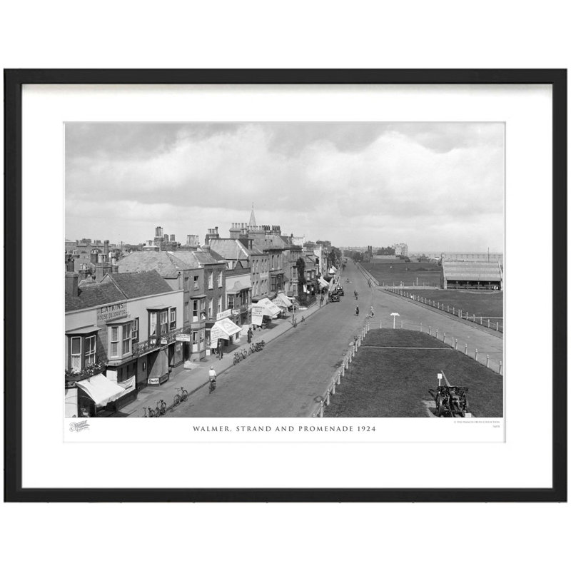 Walmer, Strand And Promenade 1924 by Francis Frith - Single Picture Frame Print, 40cm H x 50cm W x 2.3cm D