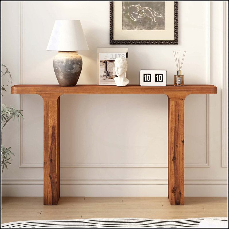 Elegant Acacia Veneer Entryway Table, Perfect for Adding Style and Functionality to Any Home, Natural