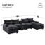 Canapé modulaire en U en chenille de 123 po de largeur avec siège double 123, console double, porte-gobelets et ports USB