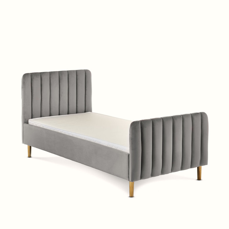 Gatsby Velvet Single Bed, Grey