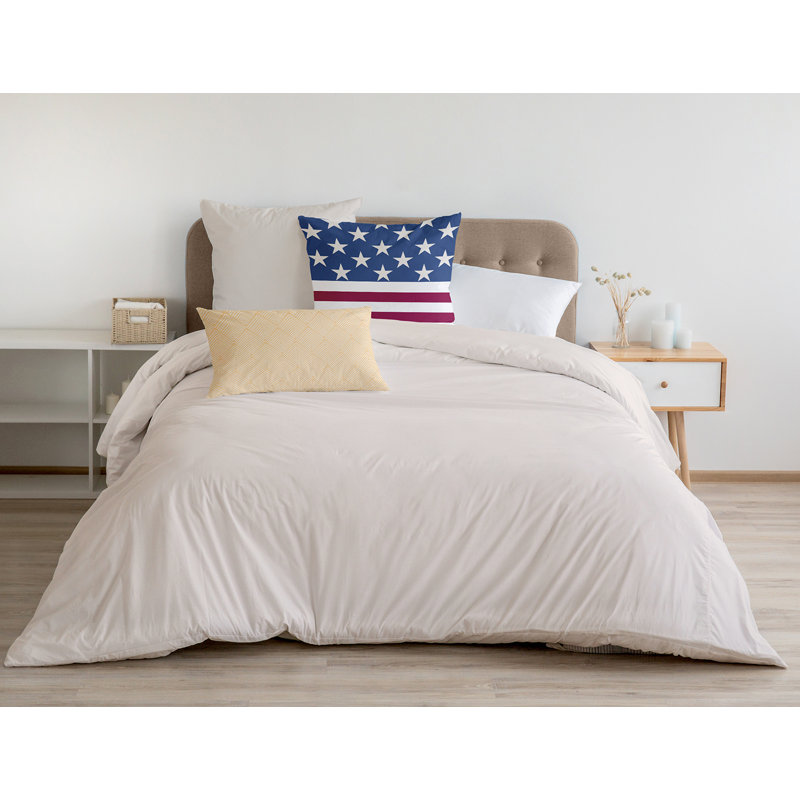 Funky Junky Geometric Reversible Throw Pillow, Nautical Navy Geometric, 20"H x 20"W