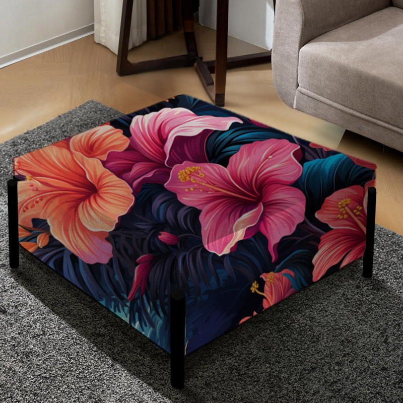 Starlit Paradise - motif tropical - grand repose-pieds carré tropical