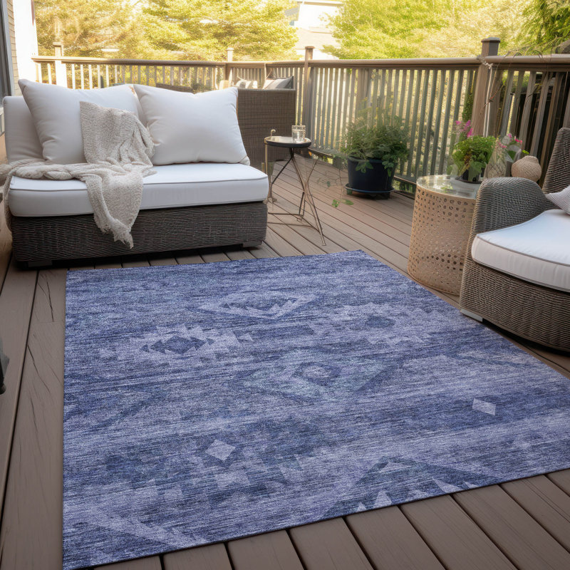 Tapis intérieur / extérieur Shilynn avec envers antidérapant, Rectangle 5 pi x 7 pi 6 po