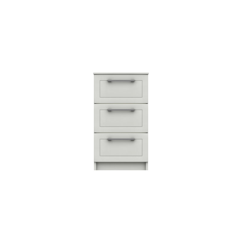 Allenna Manufactured Wood Bedside Table, White Gloss