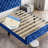 81.5" L Bright Blue Upholstered Bed With Soft High Headboard