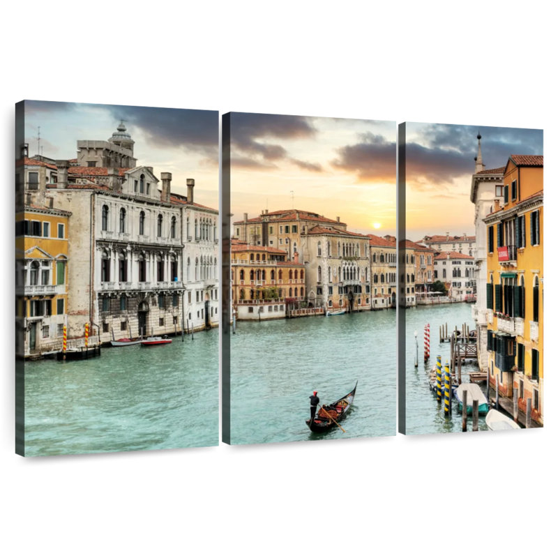 Sebbie Gran Canal Vista au crépuscule, H 28 po x l 45 po