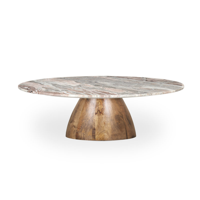 Table basse ronde en marbre véritable 42 po Mellonia