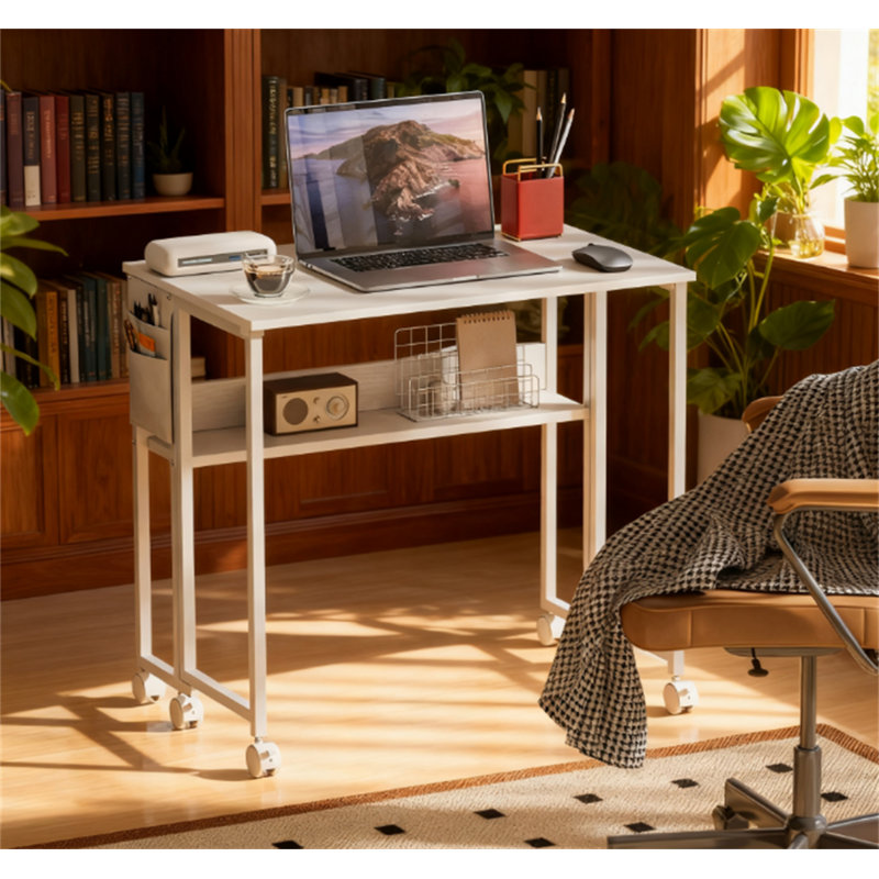 Bureau d'ordinateur pliant (sans tabourets)