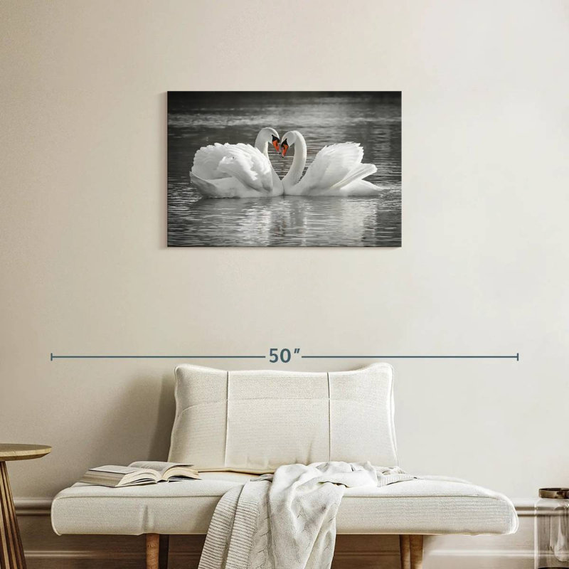 Couple de cygnes Brampt, H 20 po x l 30 po