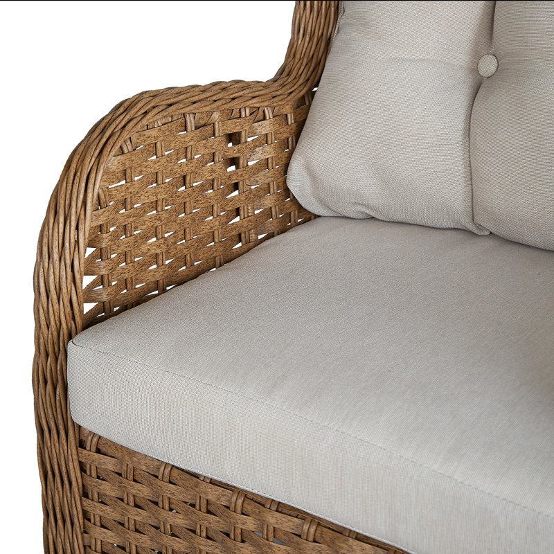 Fauteuil en polyester touffeté à large largeur 27,25 po Bella, Chêne
