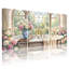 Plantes et fleurs, ensemble de 3 impressions sur toile, salle de bain romantique avec fleurs et fenêtre-1561144022