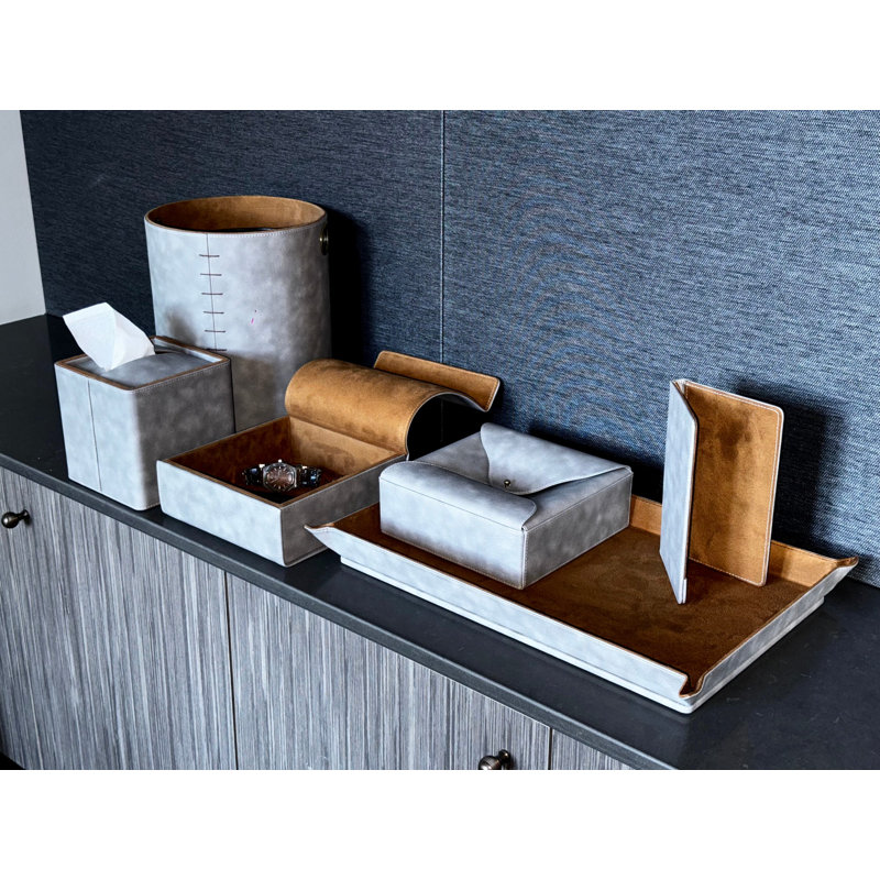Porte-revues Criss-Cross, Gris foncé / brun