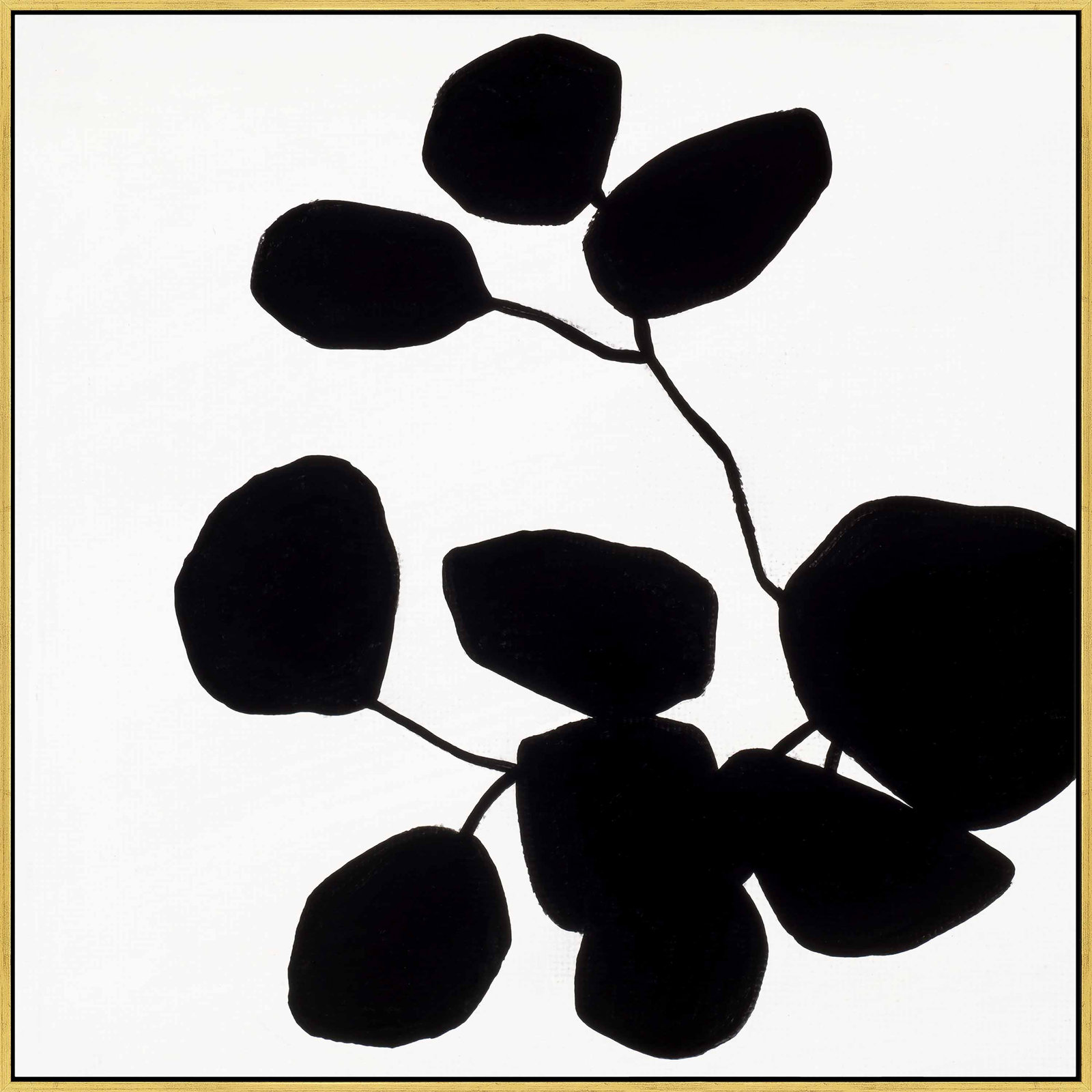 Makelo "Modern Botanical 5" Print by Lee Lessem, 16" H x 16" W x 1.38" D, Gold Framed Canvas