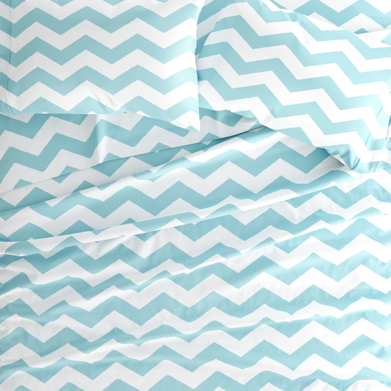 Turquoise Floral Kids Unisex Cotton Microfiber Sheet Set