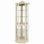 Vitrine d'angle vitrée avec vitrine d'angle lumineuse, vitrine avec éclairage (incluse), bar à vin, armoire à vin avec tablettes réglables en verre, décoration sculptée BLANC, lumière (incluse)-122821940