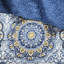 Courtepointe bleue / double - 6 pièces, médaillons floraux, coussins brodés, machine à médaillon lavable, décoration intérieure-118640444-118640445