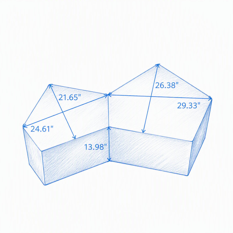 Ensemble de tables basses gigognes irrégulières Pentagon (ensemble de 2)