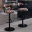 Ensemble de 2 tabourets de bar, tabourets de bar réglables en bois cintré, chaises pivotantes à hauteur de comptoir avec dossier et siège rembourré, pour bar, cuisine, salle à manger-636667010