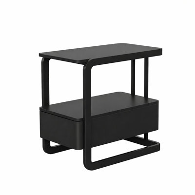 Table de bout en métal - noir
