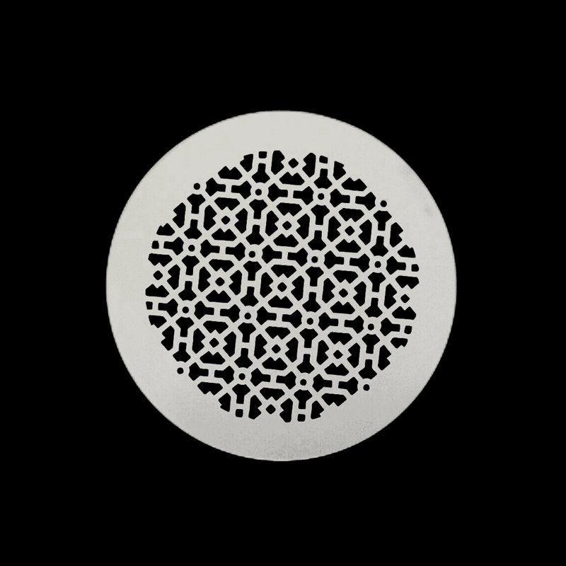 Grille ronde en fonte d'aluminium de 10 po Achtek (12 po au total) thermolaquée, Blanc, Plancher sans trous de vis