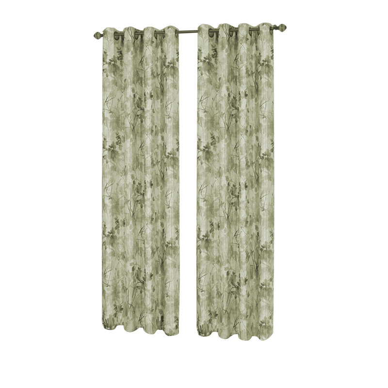 Sybilla Room Darkening Curtain Single Panel, 50"W x 63"L, Green