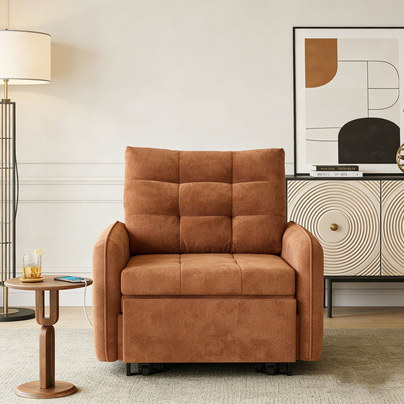 3-in-1 Sleeper Chair Bed, Orange