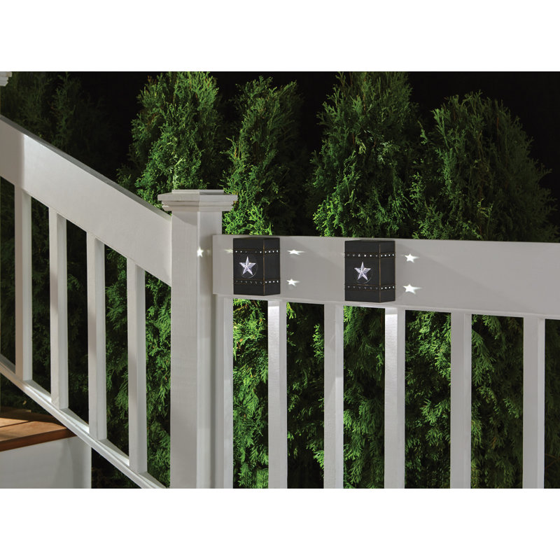 Éclairage solaire solaire à DEL noir patiné avec motif d'étoile solitaire (2PK)