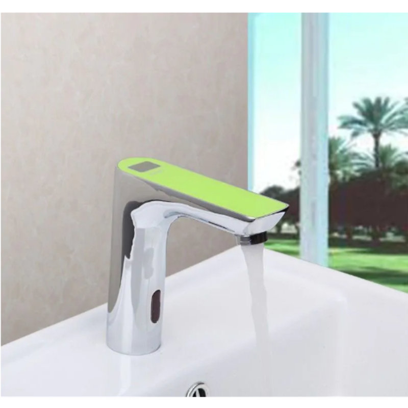Robinet de salle de bain à capteur de mouvement sans contact Juno - finition chromée, fixation sur le comptoir