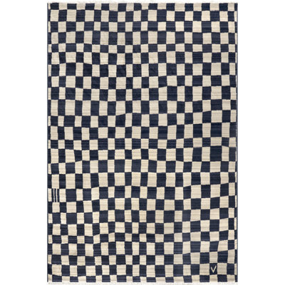 Dominique Geometric Area Rug for Living Room Bedroom Dining Room Kitchen, Navy
