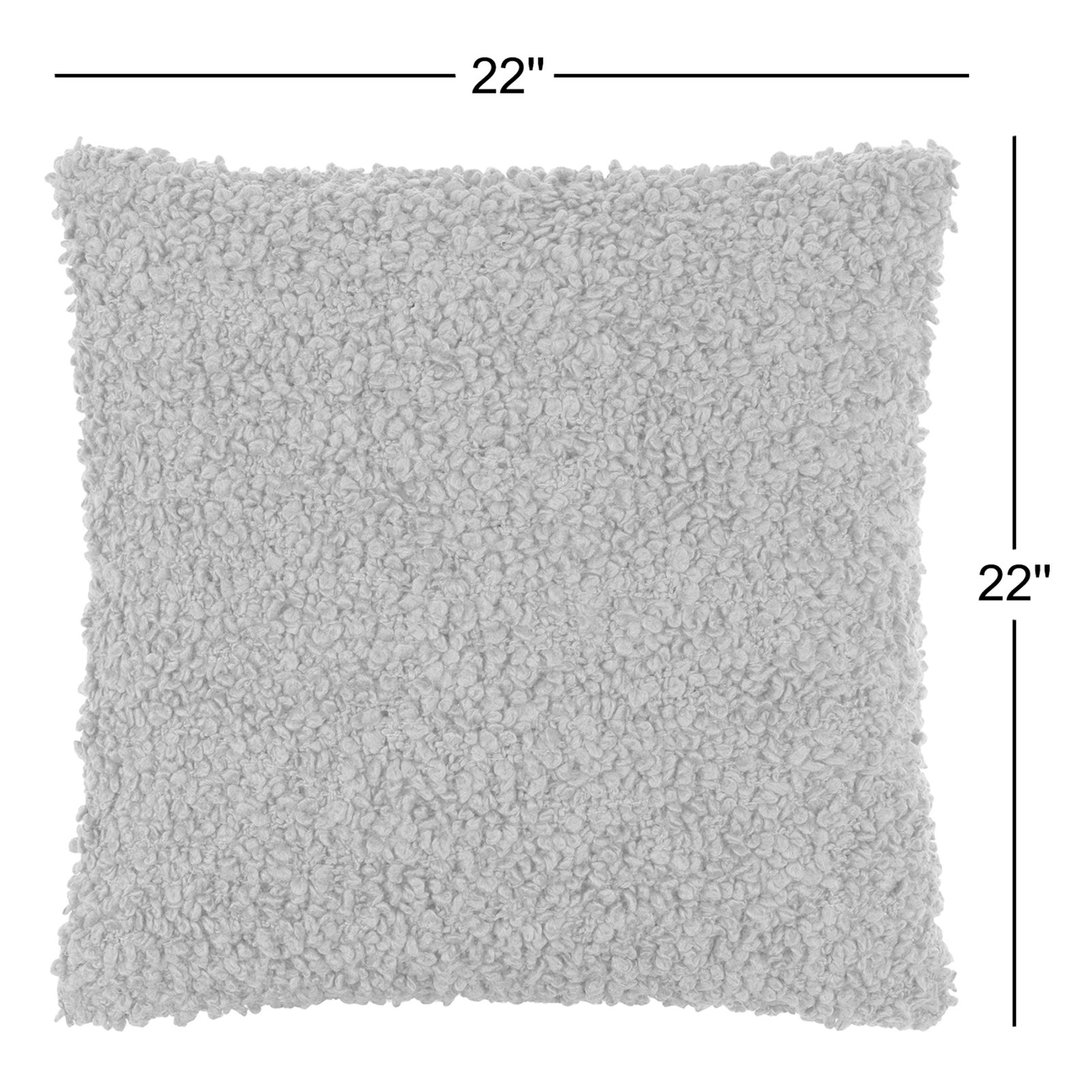 Anella Throw Square, Gray, 22"H x 22"W, Pillow Cover Only - No Insert