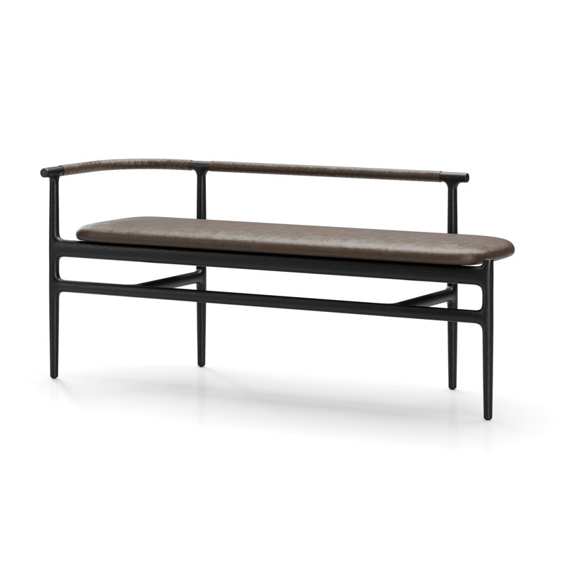 Charlie Solid Wood Bench, Crystal Wolf 3386, Black