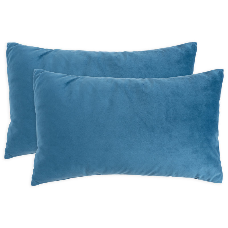 Housse de coussin rectangulaire en velours, Bleu