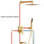 Brushed Gold Shower Faucet Set 10 inch Rain Shower Head Combo with Tub Spout Kit