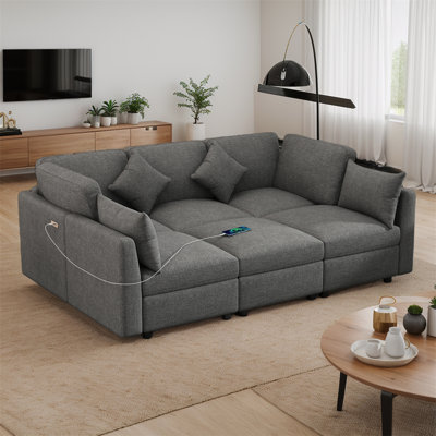 Canapé modulaire 6 pièces rembourré