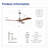 52" Solid Wood Blades Ceiling Fan with Remote-1013826724-1013826725