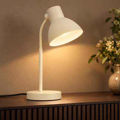 2-Light White Dimmable Modern Cone Table Lamp