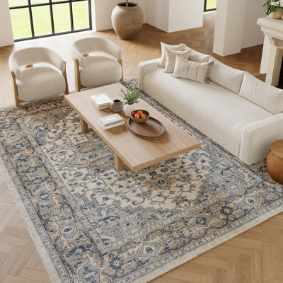 Tapis ivoire / gris à motif oriental Jurado