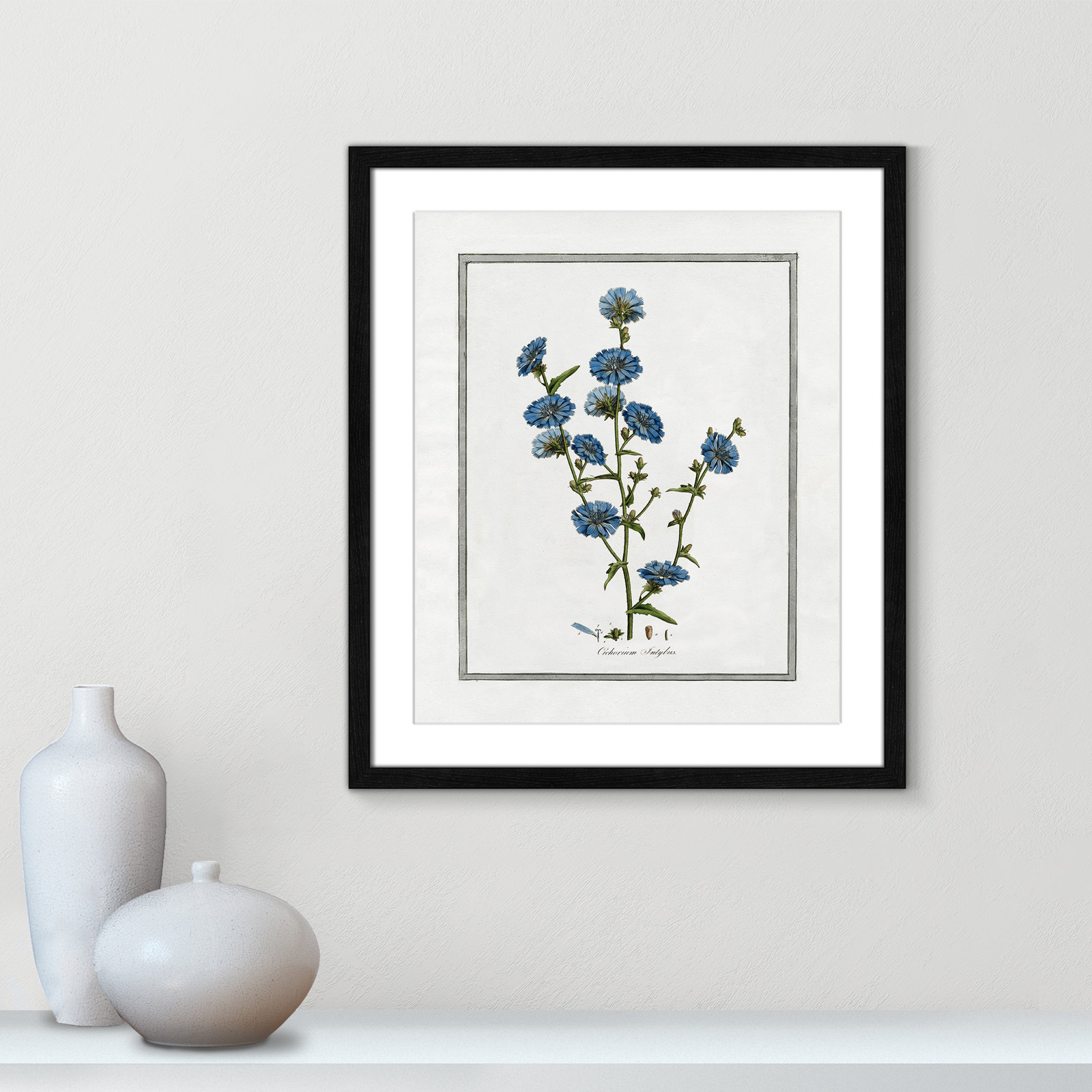Colombe "Soft Botanical I" Print, Black Framed, 16" W x 19" H