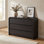 Commode moderne à 6 tiroirs de 120 cm (47,24 po) aux bords arrondis, grande commode pour le rangement de la chambre à coucher