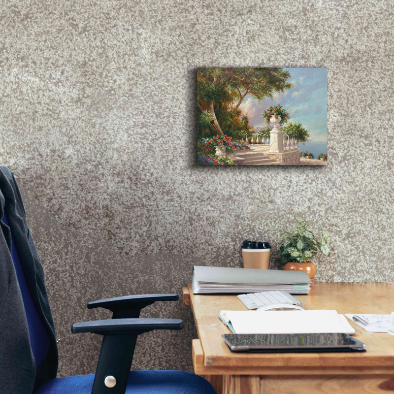 «Balcon au lac de Côme» par Art Fronckowiak, estampe numérique sur toile