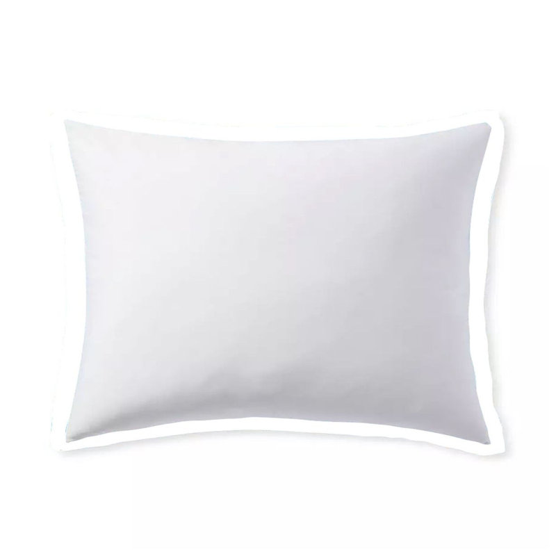 400TC Cotton Sateen Edge Border Frame Duvet Cover Set, Queen Duvet Cover + 2 Standard Shams, White
