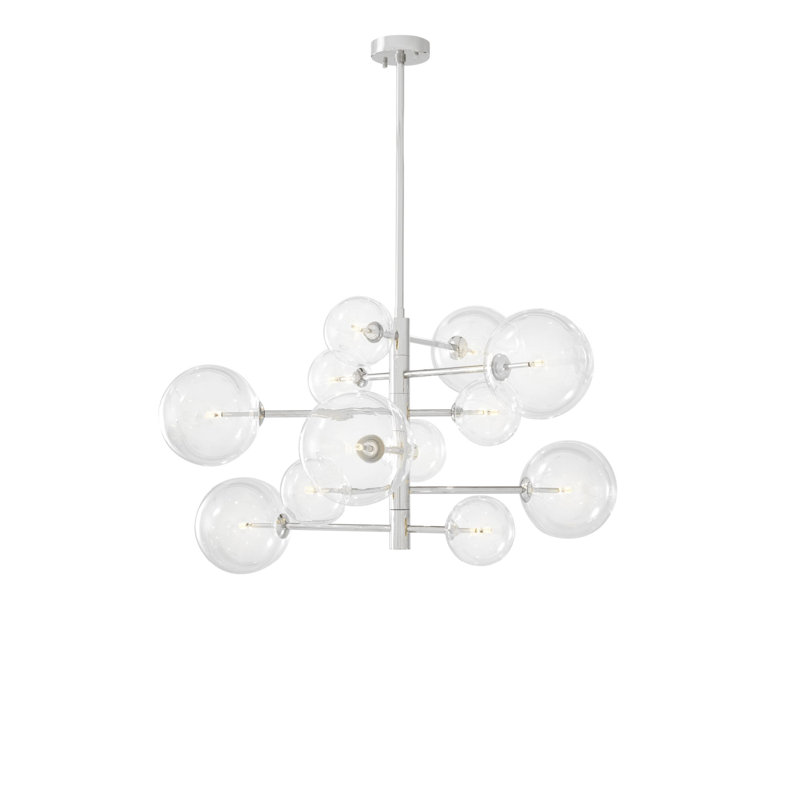 Argento 12 - Light Chandelier, 97" H x 51" W x 51" D, Nickel