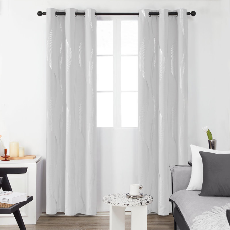 Prewett Super Soft Eyelet Room Darkening Thermal Curtains, Silver Grey, Width 132 x Drop 183cm